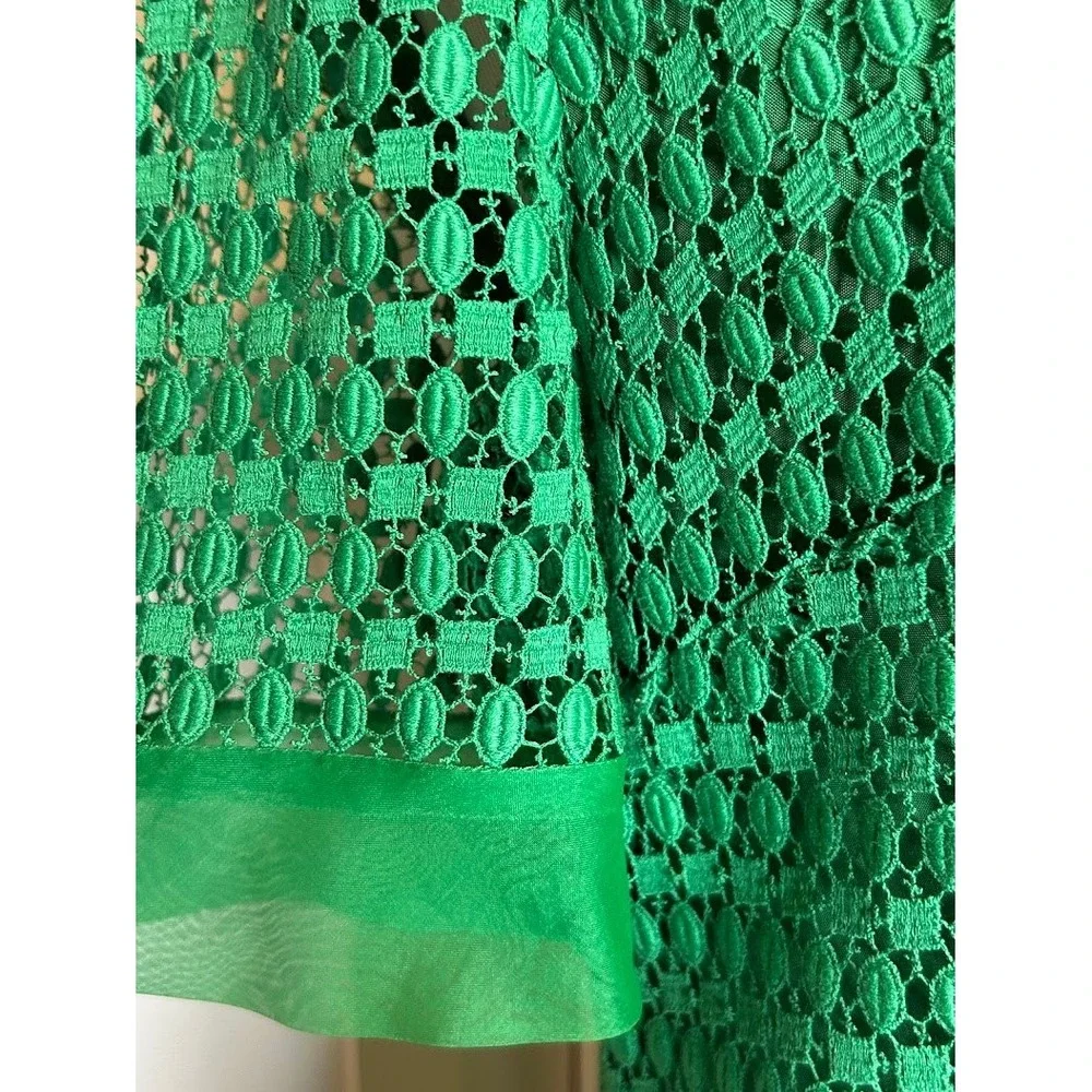 VTG R T Paras Manila Womens Emerald Green Lace Overlay Cowl Neck Shift Dress Med